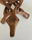 Tribal Wood Art Intertwined One Piece Carved Animals Decor Statue Unique   