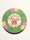 -vintage Nevada-  stagecoach   25 Casino Chip Beatty Nv Green Pink yellow -1983