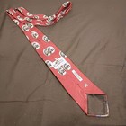 Jurassic Park Dinosaur Tie Mens Red Bronchosaurus T Rex Pattern Necktie