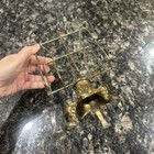 Vintage Ornate Brass Napkin Holder Victorian Style Letter Caddy With Ornate Base