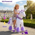 Ride On Unicorn Toy Purple Walking Horse Kids 4-7 Brake Ponycycle Girls Powered