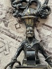 1928 Bloch Antique Cast Iron Pirate W Treasure Chest   Cigar Lighter Retractable