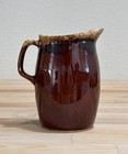 Vintage Hull Pottery Brown Stoneware Drip Glaze Pitcher Style Creamer 4 25   