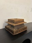 Antique Wooden Column Base Candle Holder   Hand-carved Architectural Salvage