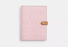 Coach Notebook In Signature Canvas Gold Powder Pink   Brand New   Cea49