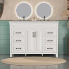 47  Bathroom Double Sink Vanity Cabinet Ceramic Vessel Sink 6-drawer Cabinet