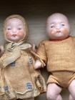 Vtg Bisque Porcelain Baby Figurines Girl Boy Original Clothing Germany Japan 