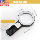 Magnifying Glass With Light  Handheld Large Magnifying Glass 18led Cold And Warm