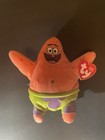 2004 Ty Beanie Babies Spongebob Squarepants Patrick Star Squidward Plush