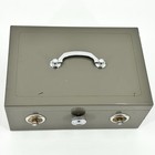 1950   s Vintage Portable Metal Alarmed Safe cash Bank Box  read 