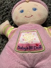 Fisher Price Baby s 1st Doll Plush Lovey Pink Rattle 10  Terry Cloth   Satin