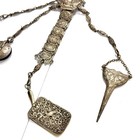 Victorian Silver-tone Chatelaine Belt Hook Clip Sewing Kit tools   Notepad 195g