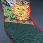 Vtg Needlepoint Christmas Stocking Wild Animals Zoo Lovers Beautiful Wildlife     