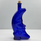 Vintage Cobalt Blue Moon Face Bottle Bridgeview Winery Oregon Riesling