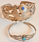Small Childs Sterling Turquoise Vintage Bracelet Excellent