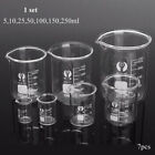 1 Set 7pcs 5 10 25 50 100 150 250ml Glass Beaker Chemistry Laboratory