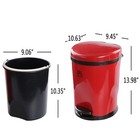 10 L Round Pedal Garbage Can  3 Gallon Plastic Foot Operated Trash Bin  Red