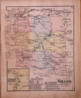 Rare Antique 1871 Plat Map  Grant Twp In Indiana County  Pennsylvania - Fw Beers