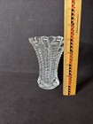 Vintage Clear Glass Bubble    Ladder Design Vase 4 3 4  Tall