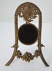 Antique Victorian Art Nouveau Repousse Floral Bronze Pocket Watch Holder Stand