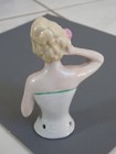 Small Vintage Half Doll Small Bisque Porcelain Germany Open Arm Pin Cushion Top