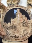 German Stoneware Wine Set 4l Jug   12 Mugs     Rhine Castles W  Germany
