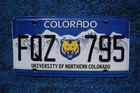 University Of Northern Colorado Bear License Plate Greeley