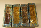 Vintage Egyptian Hand-blown Glass Perfume Bottles W gold  New In Box 