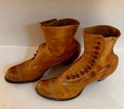Antique Pair Of Ladies Gotzian Victorian Leather Button Up Boots   Inscribed  