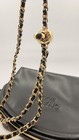 Chanel Beauty Vip Makeup Case Cosmetic Pouch Metal Strap Black New