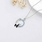 Sterling Silver Panda Bamboo Pendant Necklace Jewelry Gift For Women Girl
