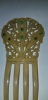 Vintage Celluloid Rhinestone   Enamel Fancy Haircomb Hair Comb 