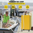 Fuel Caddy Fuel Storage Tank 30 Gallon 4 Wheels With Manuel Pump  Yellow