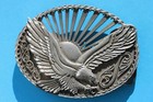 Ejc Men s American Eagle Belt Buckle Silver Tone Rising Sun Western Patriotic
