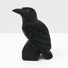 Beautiful Hand Carved Raven Black Onyx Crystal Gemstone Sculpture Figurine