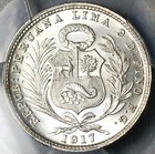 1917 Pcgs Ms 66 Peru 1 5 Sol Seated Liberty Rare Date 20k Silver Coin  21042901d