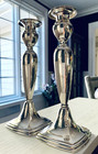 2 Antique  c  Early 1900s   Sterling Silver Candle Holders By La Pierre  Mint