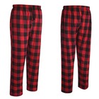 Men s Flannel Cotton Pajama Pants  Plaid Sleepwear Pj Bottoms With Pockets