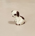 Hr Hagen Renaker Early Sitting Puppy Dog Figurine White W  Brown Spots