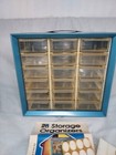 Vintage Akro Mils Small Parts Storage  Metal Organizer  Cabinet Bin - 18 Drawers