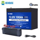 12v 100ah Lifepo4 Lithium Battery Deep Cycle W 100a For Solar Rv Off-grid Power