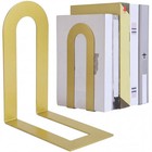 Gold Metal Bookends Set Of 4 - Decorative Shelf Holders  7 5 X 5 75 X 3 5 In