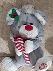 Vintage 1987 Puffalump Fisher Price Gray Mouse  White Dog Christmas Candy Cane