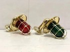 Marine Vintage Ship Brass Swan Color Glass Nautical Ship Sconce Light 2 Pieces