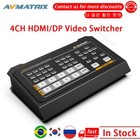 Avmatrix Hvs0401u 4-ch Hdmi dp Video Switcher Sdi Usb Type-c Pgm Live Streaming