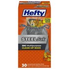 Hefty Steelsak Heavy Duty Large Trash Bags  Gray  Unscented  39 Gallon  30 Count