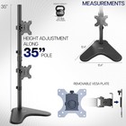 Vivo Dual Lcd Monitor Vertical Stand Mount  Fits 2 Ultrawide Screens Up To 34 
