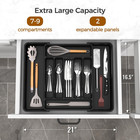 Expandable Silverware Organizer  Bpa-free  Food-safe  Cutlery Flatware Holder