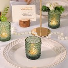Green Votive Candle Holder Set Of 36  Flower Tea Lights Candles Holders For W   