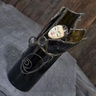 Antique Olive Broken Beer Bottle Stained Glass Flapper Girl Folk Art Sculpture